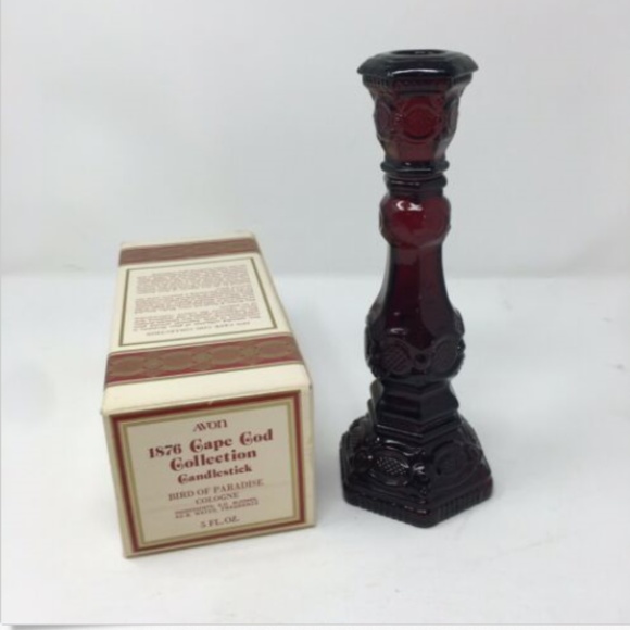 Vintage Other - Vtg Avon CAPE COD 1876 Red Sandwich Glass candle